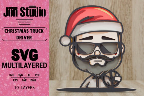Christmas Cute Truck Drive Graphics for Crafts