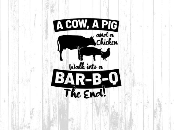 Cow Pig Chicken Bbq Joke Digital Art Graphics and Illustrations