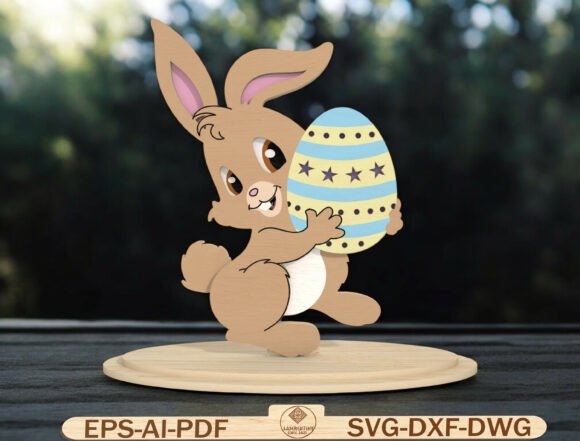 Cute Easter Rabbit Laser Cut File: A Playful Spring Amp Graphic for Creative Projects