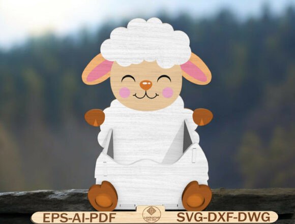Easter Lamb Box Laser Cut File: A Spring Amp Graphic Design Asset for Real Crafting