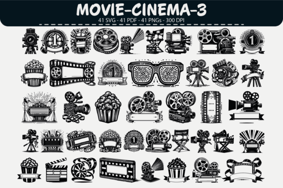 Film Cinema Vector Pack – 41 Designs for Graphics and Illustrations