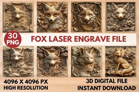 Fox Laser Engrave File Graphics for Laser Engraving