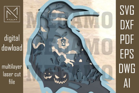 Halloween Crow SVG Layered File Review
