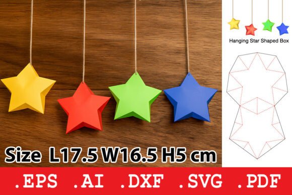Hanging Star-Shaped Gift Box: A Graphic Design Asset Review for Boxes Amp Graphics
