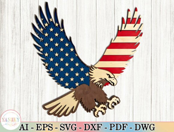 Layered Eagle Laser Cut File SVG for Other Celebrations