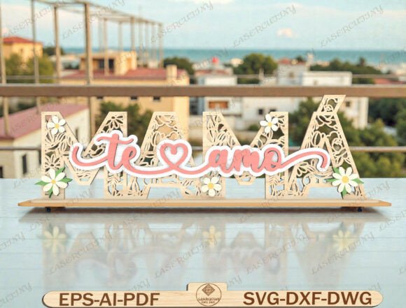 Mamá Te Amo Floral SVG Sign Graphics for Graphic Templates