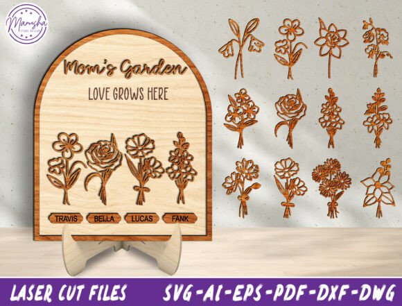 Mom s Garden Laser Cut SVG for Mother S Day
