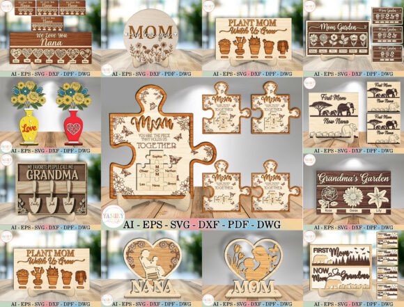 Mother S Day Laser Cutting Bundle Mother s Glowforge XTool CNC File