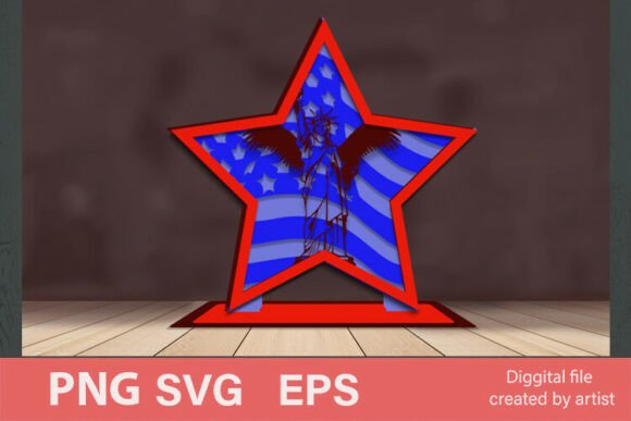 Patriotism Svg, Star Cutting File Svg for Laser Cutting & Other Celebrations