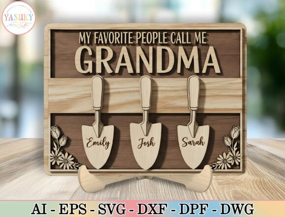 Personalized Grandma Garden Sign SVG for Laser Cutting and Mother S Day