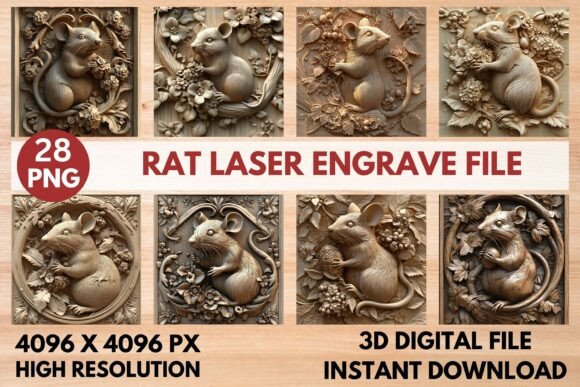 Rat Laser Engrave File Graphics for Laser Engraving Projects