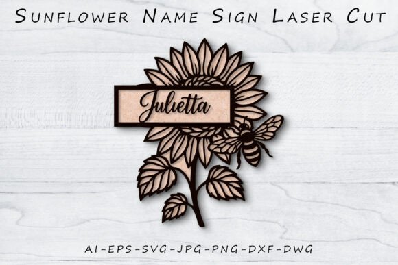 Sunflower Name Sign Laser Cut SVG Review