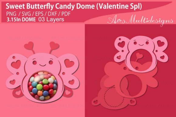Sweet Butterfly Candy Dome Holder – A Versatile Graphic Design Asset for Crafts