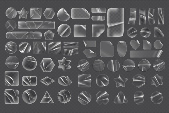 Transparent Wrinkled Stickers SVG Set: Graphics and Illustrations for Crafters