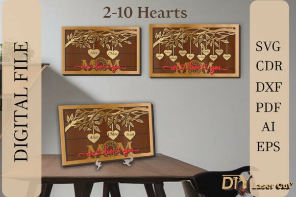We Love Mom Layered Family Tree Frame: Laser Cutting and Mother S Day