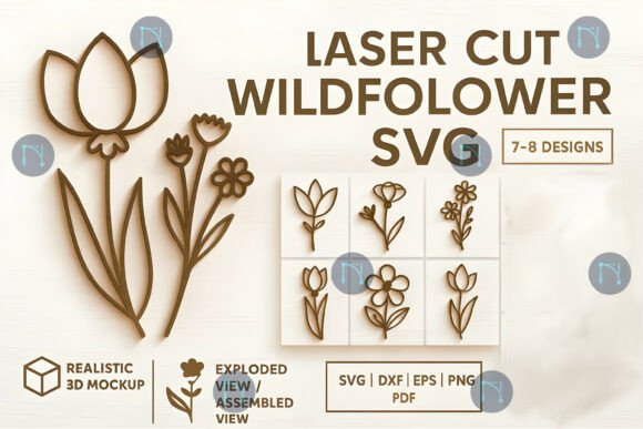 Wildflower Laser Cut SVG Bundle for Art Amp and Laser Cutting